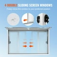 thumbnail image 3 of KFFKFF 60"L x 36"W Concession Window for Food Truck Service Awning Aluminum Alloy Concession Stand Serving Window Door with 4 Horizontal Sliding Screen Windows & Awning Door & Drag Hook, 3 of 7