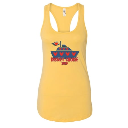 Womens Disney Cruise 2019 Next Level Racerback Tank Top USA MADE RB Clothing Co Banana Crme,