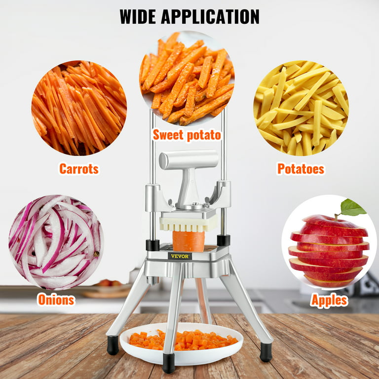 VEVOR Commercial Vegetable Fruit Chopper 1/4 Blade Heavy Duty Professional Food Dicer Kattex French Fry Cutter Onion Slicer Stainless Steel