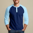 thumbnail image 2 of Men’s Three Quarter Sleeve Sport T-Shirt Baseball Style Casual Cotton Top, 2 of 8