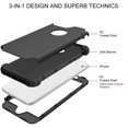 thumbnail image 2 of Case for iPhone X/XS, 3 in 1 Hybrid Hard Plastic Soft Rubber Heavy Duty Rugged Bumper Shockproof Full-Body Protective Phone Cover for iPhone X/XS, B, 2 of 5