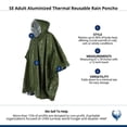 thumbnail image 4 of SE Adult Aluminized Thermal Reusable Rain Poncho, 4 of 4