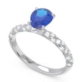 thumbnail image 2 of 1.30 Carat Natural Diamond Blue Sapphire Gemstone Wonderful Engagement Ring for Women Solid 14K White Gold Size 11.5 by Diamond-Capitals, 2 of 8