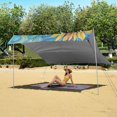 thumbnail image 6 of Wobogo White Wolf with Sunflower Beach Tent Camping Sun Shelter 110 x 125in UPF50+ Outdoor Shade for Trips Fishing Picnics, 6 of 7