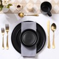 thumbnail image 6 of Onader 12 Piece Dinnerware Sets, Plates and Bowls Set for 4, Premium Stoneware Dishes Sets for Home Restaurant, Dishwasher & Microwave Safe - Matte Black, 6 of 9