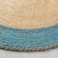 thumbnail image 3 of SAFAVIEH Natural Fiber Cirino Bordered Area Rug, Natural/Blue, 4' x 6' Oval, 3 of 8