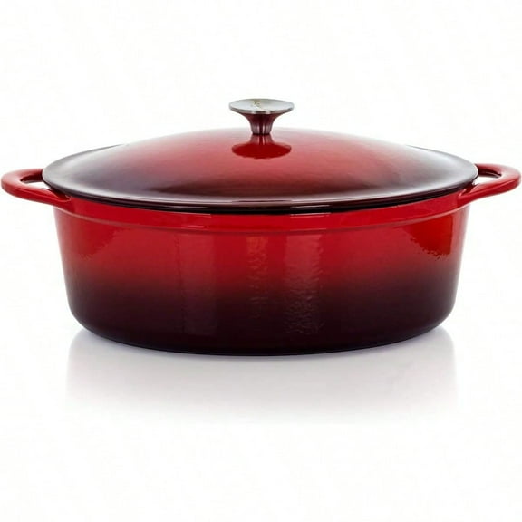 Oval Enamel Cast Iron Casserole 7 Quart