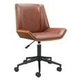thumbnail image 4 of Maker Office Chair Brown Office Chair, Modern Style, Plush and durable faux leather fabric, Plywood, Indoor Office, 4 of 14