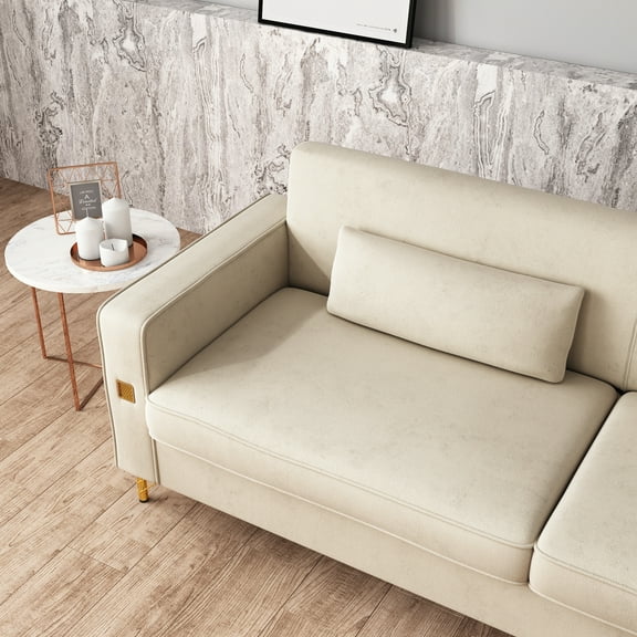 Newboti Furniture Luxurious Velvet Sofa - Enhanced Comfort with High-Resilience Foam & Individually Wrapped Springs, Motion Isolation for Shared Seating, Pet-Friendly 95516