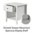 thumbnail image 3 of Lavish Home End Tables with Drawer and Storage Shelf, White, Set of 2, 3 of 6