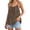 Brown, variant on Women's Backless Loose Shirt Sleeveless Open Back Cross Tee Crewneck Solid Plus Size Blouse Home Beach Wear Tops XXL