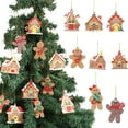 Alex 12Pcs Christmas Gingerbread Man & House Ornaments, Hanging