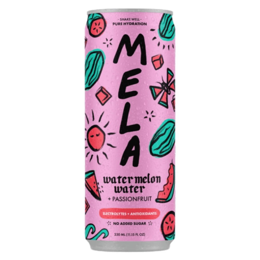 Mela Water Passionfruit Sparkling Flavored Water, 12oz Cans, 6-Pack