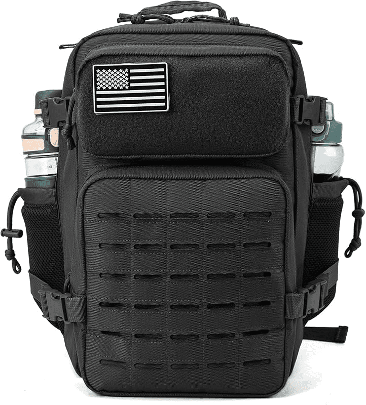 25L/45L Durable Nylon Hiking Backpack for Men, Multi-Day Camping & Travel Backpack with MOLLE System & Side Bottle Pockets