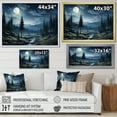 thumbnail image 4 of Designart "Blue Pine Tree Moonlit Charm" Tree Pine Floater Framed Canvas Wall Art, 4 of 7