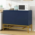 thumbnail image 4 of TUANLUO Blue 2-Doors Accent Cabinet with Gold Metal Legs, Entryway Cabinet with Adjustable Shelves, Modern Storage Cabinet, Wood Accent Cabinet Furniture for Living Room Entryway Dining Room, 4 of 10