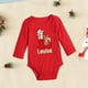 thumbnail image 5 of Body de bebé personalizado con inicial y nombre, traje de fiesta de Navidad para bebé, mono de algodón rojo, ropa para recién nacido, regalo para niño pequeño, 5 of 5