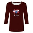 thumbnail image 4 of Dagegui Independence Day Tshirts for Women Trendy 3/4 Sleeve Patriotic Shirt Summer Crew Neck Tee Tops Casual Hawaiian Vacation Travel T-Shirt, 4 of 4