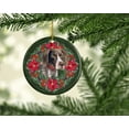 thumbnail image 2 of German Shorthaired Pointer Poinsetta Wreath Ceramic Ornament 2.8 in x 2.8 in, 2 of 3