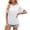 White, variant on Tittly T Shirts for Women Basic Tees Women's Short Sleeved Solid Color Round Neck Loose Pleated Fashion Top T Shirt Tshirts Shirts Womens Tops Black M
