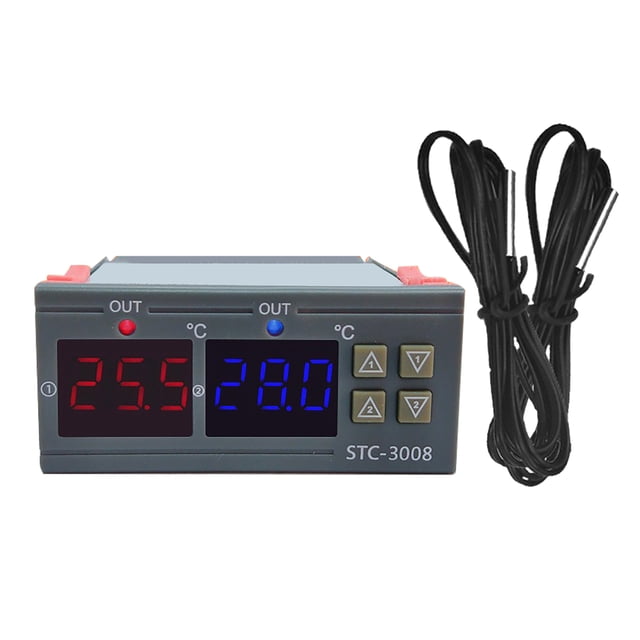 Controlador de temperatura de control dual inteligente, Controlador de temperatura de pantalla digital Controlador de temperatura de pantalla digital Controlador de temperatura electrónico Funciones mejoradas NikouMX herramienta