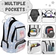 thumbnail image 6 of Jeiento Bookworm Axolotl Kids School Backpack for Boys Girls 17 Inch Water-Resistant Polyester Daypack with Multi-Pockets, Lightweight Adjustable Straps Bookbag for Elementary Students, 6 of 7