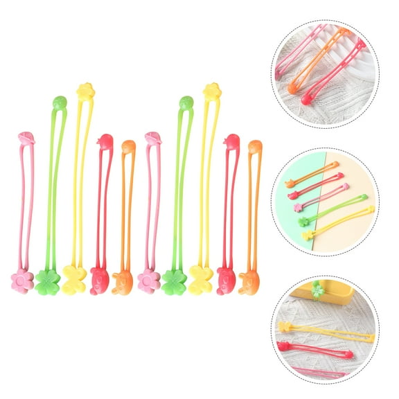 Hytrove Silicone Wire Ties Assorted Color 10Pcs Kitchen Band 4.72X0.79X0.20in