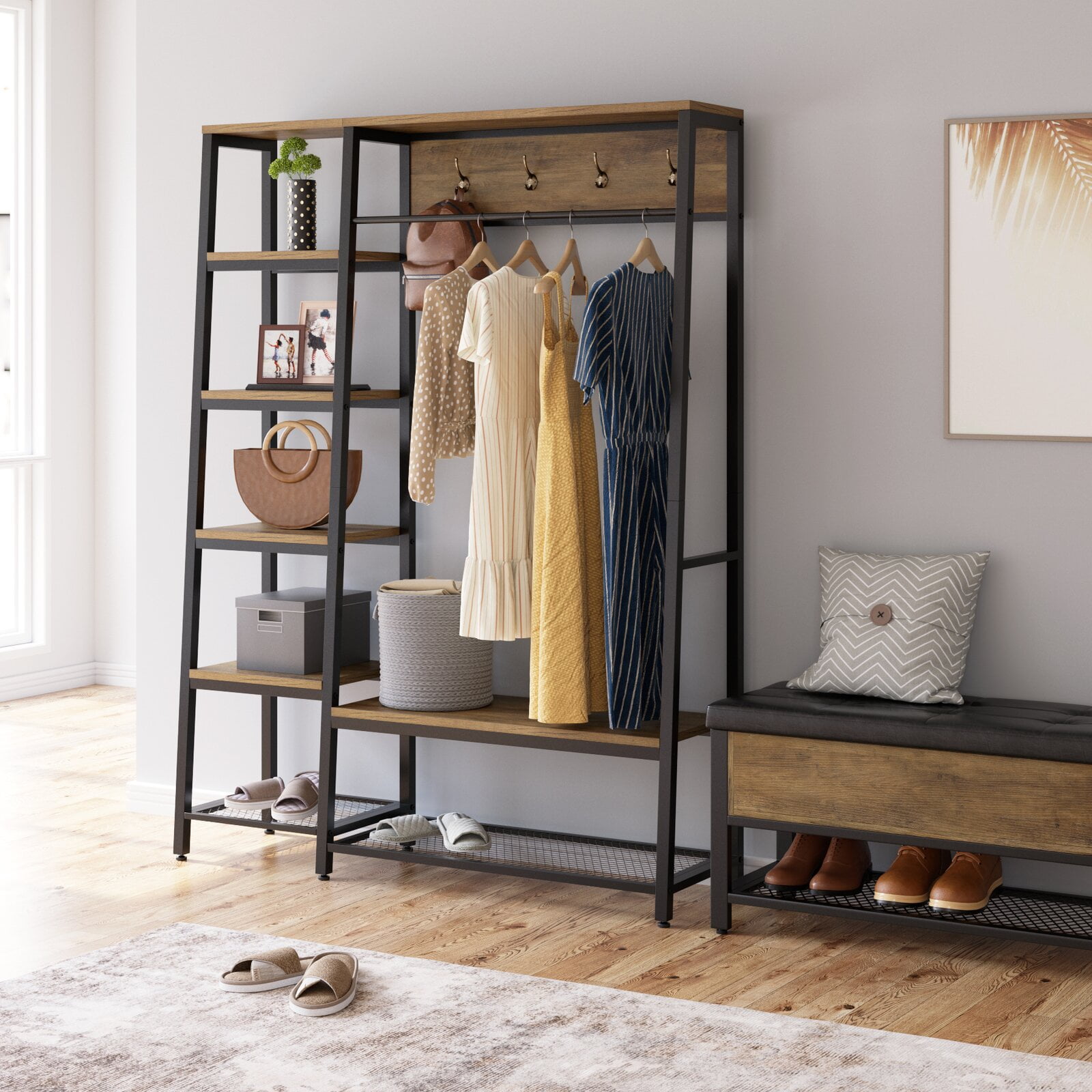 Castonguay Hall Tree with Bench and Shoe Storage, Depth Front to Back