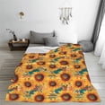 thumbnail image 5 of Honeii Beautiful Bohemian Sunflower Print Fleece Blanket - Throw Blanket for Bed, Sofa, Couch, Camping, and Travel , Microplush Ultra Soft Warm Blanket-40"x30", 5 of 7