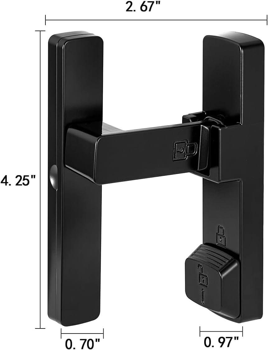 JJEAN-Black 90 Degree Barn Door Lock,Flip Gate Latches Hardware,Zinc Alloy Right Angle Door Lock Latch,Protect Privacy,for Barn Door,Cabinets,Windows,Garden,Bathroom