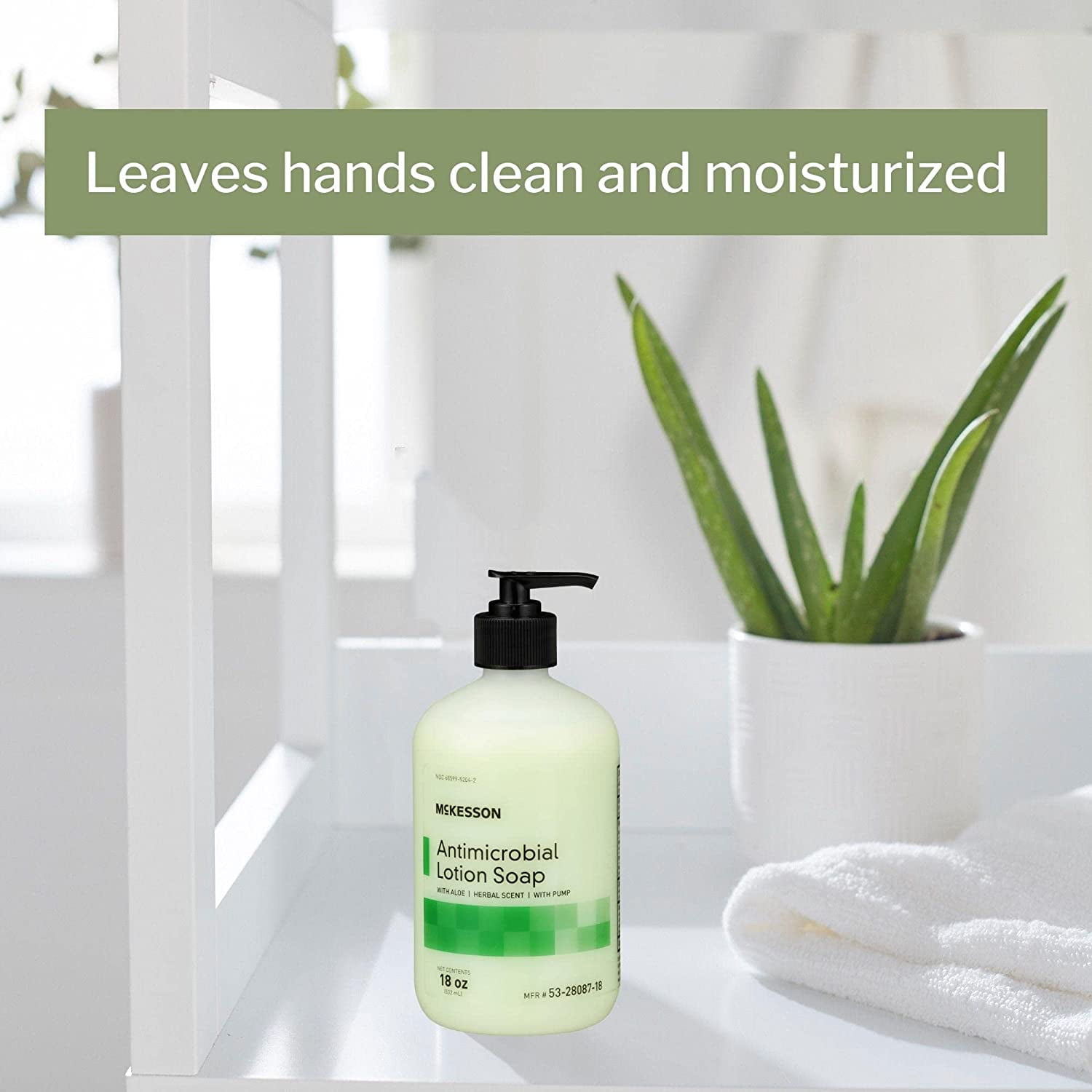McKesson Antimicrobial Lotion Hand Soap, Herbal Scent, 18 oz. 6 Pack