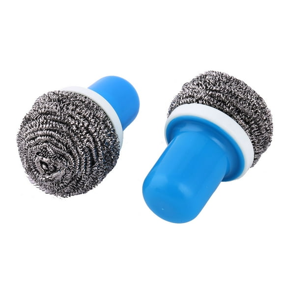 2 Pcs Home Canteen Metal Kitchenware Wire Pot Washing Cleaning Brush