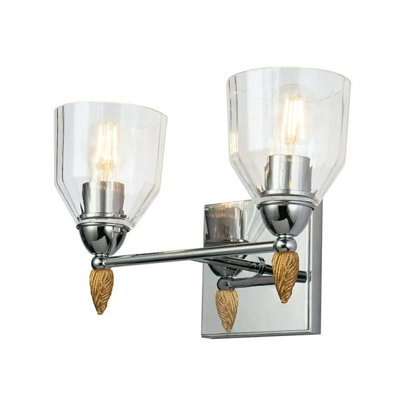Lucas McKearn Felice 2-light Gold Acorn-shaped Bath Vanity Light in Chrome