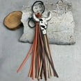 thumbnail image 3 of Western Leather Cow Head Keychain Tassel Style Animal Print Key Ring for Men Women Unique Idea, 3 of 5