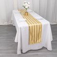 thumbnail image 4 of BalsaCircle 12x108 in Champagne Stripes Satin Table Runner Wedding Party Linens Events Reception Decorations Supplies, 4 of 8
