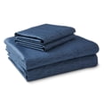 thumbnail image 4 of Hotel Style Luxury 4-Piece 600 Thread Count Navy Tonal Print Cotton Bed Sheet Set, King, 4 of 5