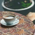 thumbnail image 2 of Ambesonne Floral Fitted Round Tablecloth, Paisley Leaf Pattern, 56"- 60" Diameter, Multicolor, 2 of 5