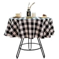 thumbnail image 1 of Buffalo Plaid Round Tablecloth Checkered Cotton Linen Table Cover for Kitchen Dining Room Home Decor ( Round - 48 Inch, White & Black ), 1 of 1