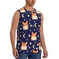 thumbnail image 2 of Easygdp Corgi Lying With Moons And Stars Men's Breathable Tank Tops Sleeveless Sporty T Shirts for Basketball, Mountaineering, Bodybuilding -3X-Large, 2 of 8