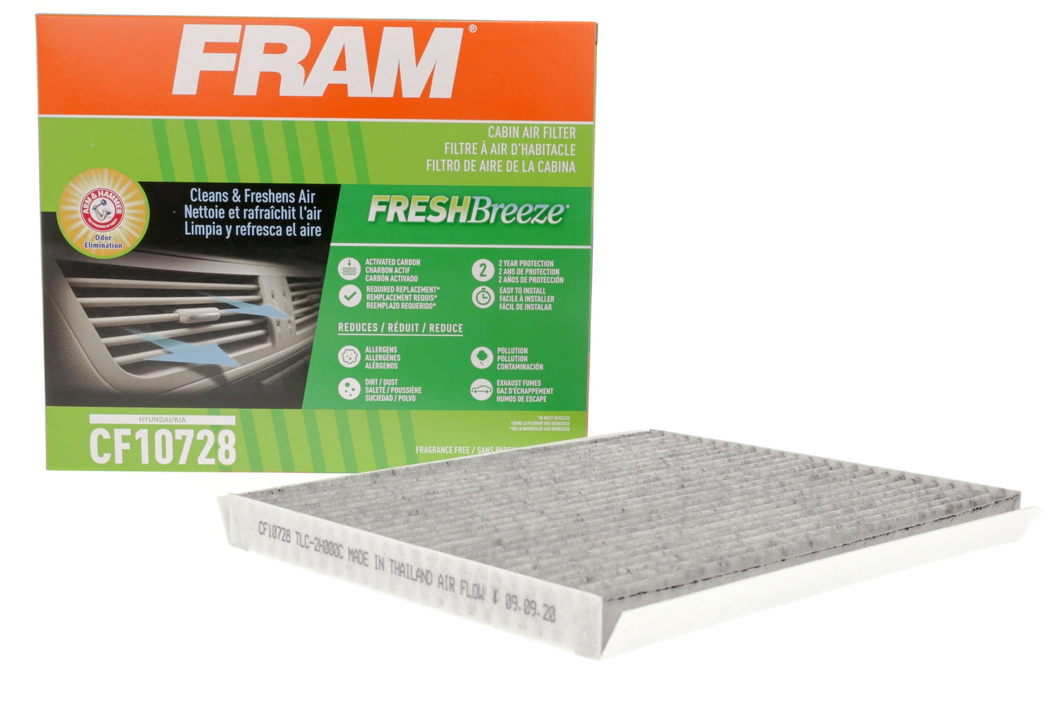 C35660 Elantra 2007-2016 & Accent 2011 CARBON CABIN AIR FILTER CF10728 - View #4