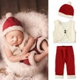 thumbnail image 2 of NAFUU Baby Boys Girls Clothes Christmas Outfit Santa Sleeveless Vest Long Pants Xmas Hat 3Pcs Sets Baby Holiday Party Photo Outfits Trendy Outfit 12-18 Months, 2 of 9