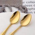 thumbnail image 4 of Tea Spoons 12-Piece Stainless Steel Set with Flower Edge Use for Home, Kitchen, Restaurant- 6.4 Inches-Gold, 4 of 6