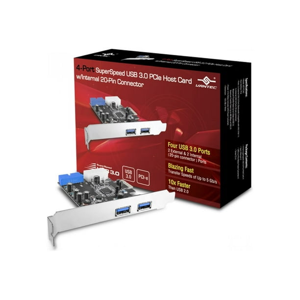 Vantec UGT-PC345 - Adaptateur USB - PCIe 2.0 - USB 3.0 - 4 ports
