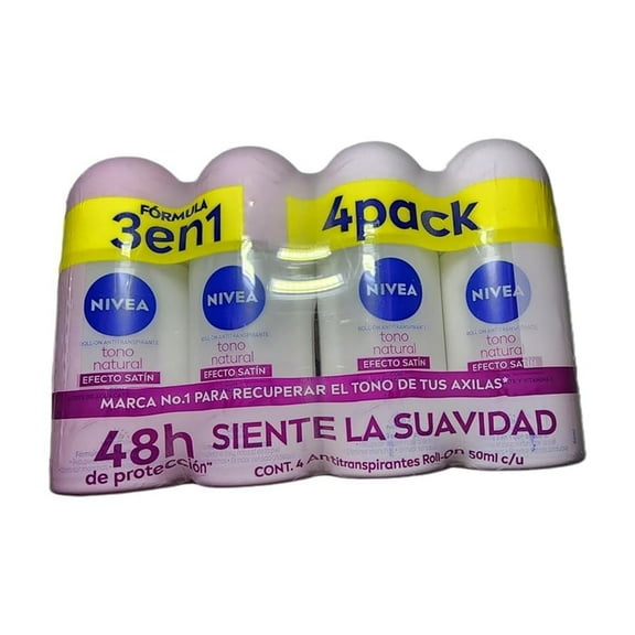 NIVEA Tono Natural Roll-on Deodorant, Pack of 4