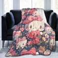 thumbnail image 6 of Hello Kitty Throw Blanket, Cozy Flannel Blankets For Boys Girls, Super Soft Warm Blanket For Couch Sofa Bed, 6 of 9