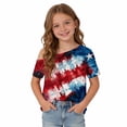 thumbnail image 6 of ITSAME Girls American Flag Graphic Tee One Shoulder T-Shirts 4th of July Independence Day Tops Multicolor Size 11, 6 of 9