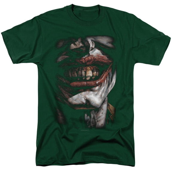 Batman Smile Of Evil Unisex Adult T Shirt, Hunter Green, Medium