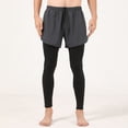 thumbnail image 2 of Graflsoa Men's High-Elasticity 2-in-1 Training Pants with Moisture-Wicking & Quick-Dry Features, Adjustable Waist with Drawstring, Ideal for Running, Basketball & Gym, European Size Grey M (E60001#), 2 of 6