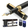 thumbnail image 1 of Pluma estilográfica Dryden Designs, punta mediana con 24 cartuchos de tinta, 1 of 9