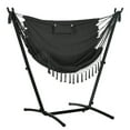 thumbnail image 2 of Spaco U Shape Stand Hammock Chair, Headrest Include Hammock Swing for Patio, Beach, Dark Gray, 2 of 11